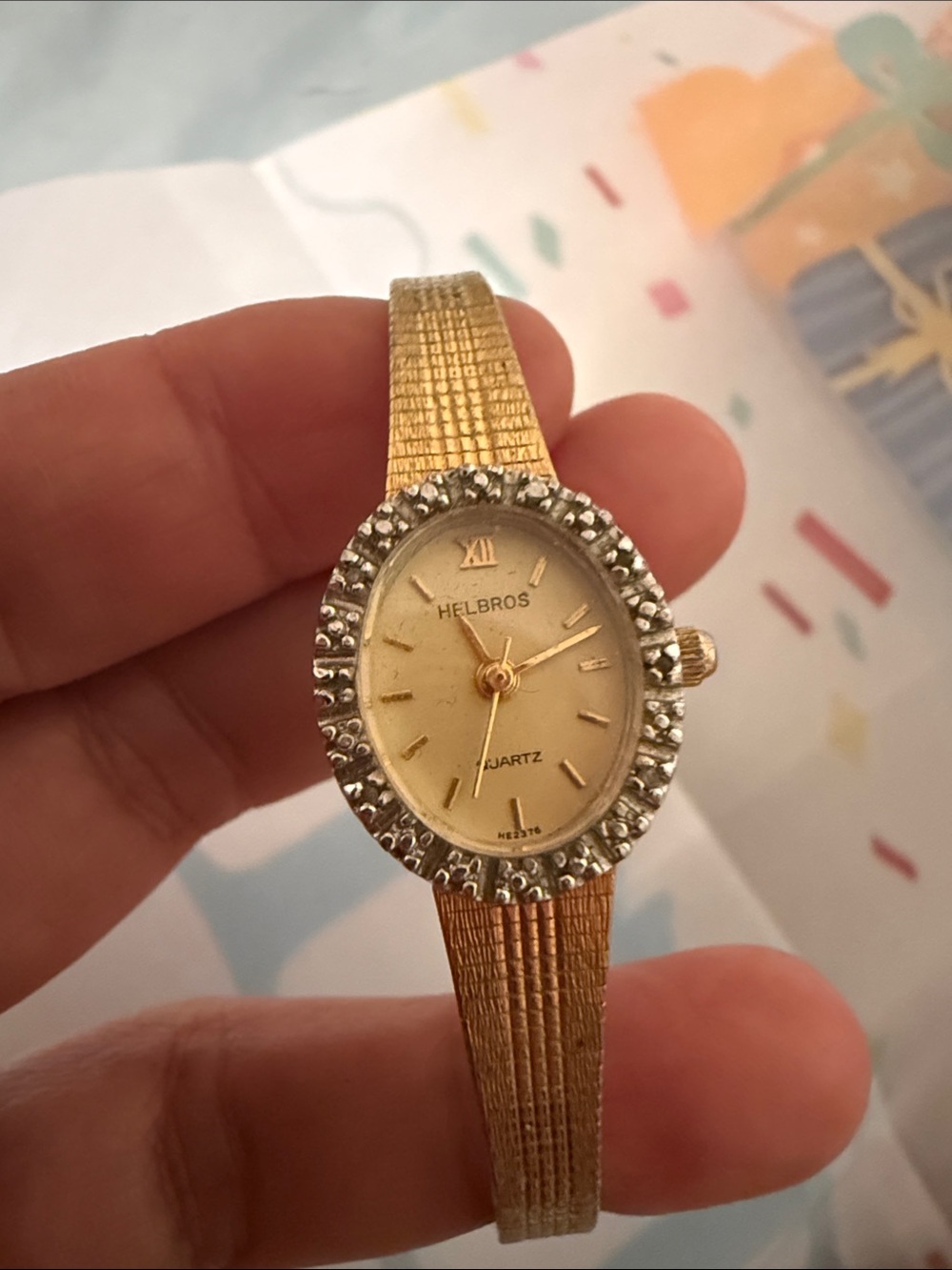 Vintage Women’s Gold-Tone Crystal Accent Quartz Watch - Gold